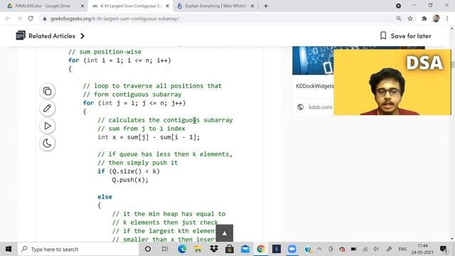 Kth largest subarray sum| Is there a better way to do? | Love Babbar DSA sheet смотреть онлайн