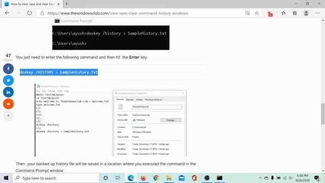 How to view, save and clear Command Prompt command History in Windows смотреть онлайн