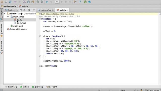 Debugging CoffeeScript with source maps in WebStorm 6 смотреть онлайн