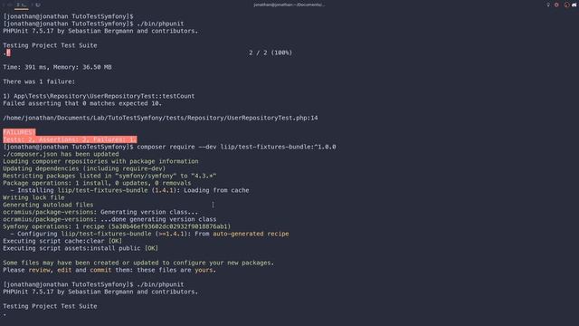 Tester sur symfony : Chapitre 2, Tester avec une base de données смотреть онлайн