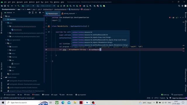 How to create ListView in Kotlin using Android studio - Android development full course in Hindi смотреть онлайн