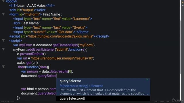 JSON+AJAX+API 0512 AXIOS Get Data Update HTML смотреть онлайн