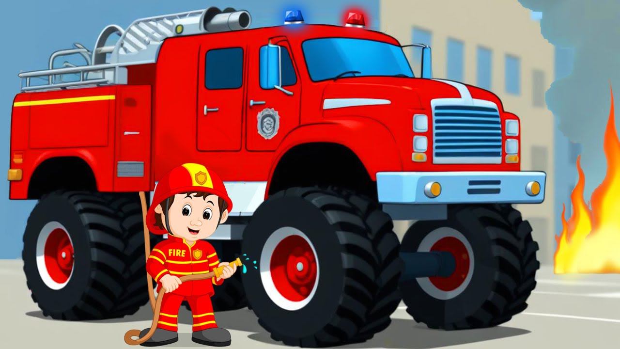 Пожарная машинка - Развивающие мультики про машинки - Новые летние мультики для детей смотреть онлайн