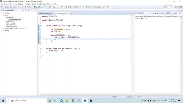 #6 Sum of all digit java programming #interviewquestion #java смотреть онлайн