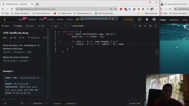 LeetCode 1470. Shuffle the Array Solution Explained - Java смотреть онлайн