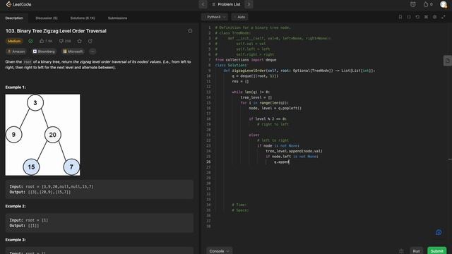 LeetCode 103 - Binary Tree Zigzag Level Order Traversal: A Microsoft Journey смотреть онлайн