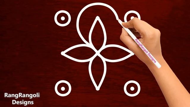 Latest daily rangoli design 3X3 dots | easy rangoli designs | creative kolam design | RangRangoli смотреть онлайн