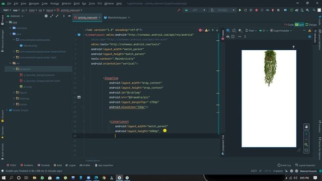 Complete layout signup page plant Liner Layout gradient android studio java MAD in Hindi/Urdu смотреть онлайн