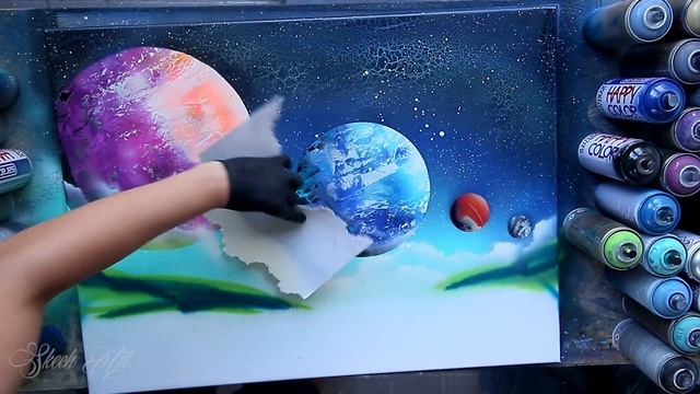 SPACE OASIS - SPRAY PAINT ART By Skech смотреть онлайн