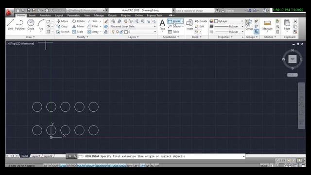 array command in AutoCAD 2017- part 1 - Rectangular array смотреть онлайн