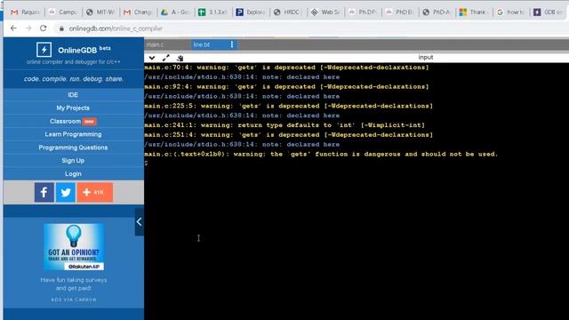 How to use Online compiler Command LIne Argument? смотреть онлайн