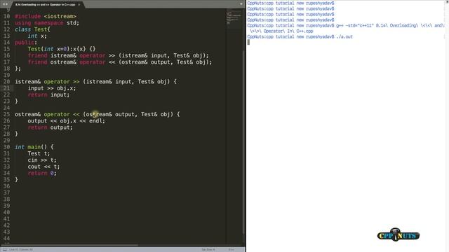 Stream Insertion | Stream Extraction Operator Overloading In C++ смотреть онлайн