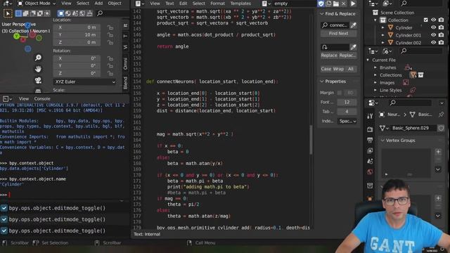 #3 Live Coding - Blender Python API - Visualising a Neural Network in 3D смотреть онлайн