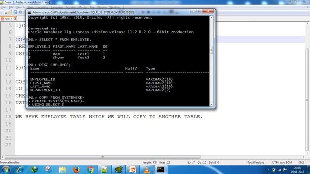 Oracle tutorial : SQLPLUS COPY Command In Oracle PL SQL смотреть онлайн