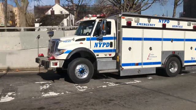 NYPD ESU LIGHT TRUCK 4 RESPONDING URGENTLY ON 194TH STREET IN FORDHAM MANOR, THE BRONX, NEW YORK. смотреть онлайн