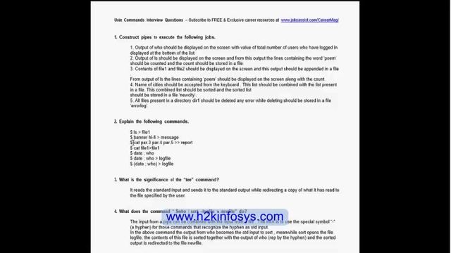 QA Testing Training Interview questions | UNIX Linux Commands | QA Testing Tutorials by H2Kinfosys смотреть онлайн