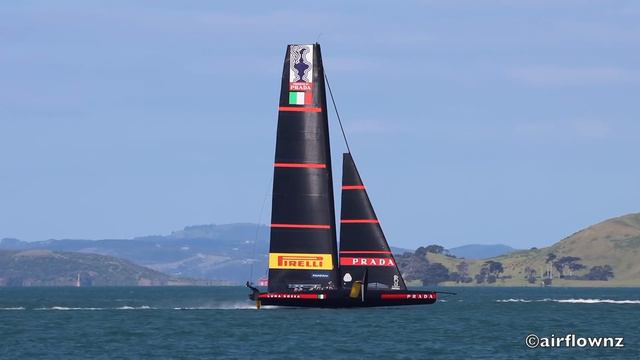 Luna Rossa Prada Pirelli Team AC75 Yacht 2 Sailing Auckland November 12, 2020.