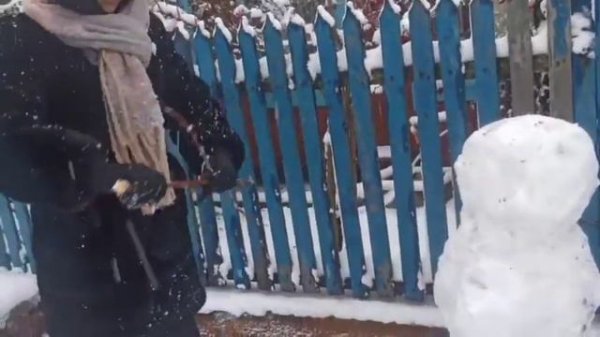 VLOG ❄️Дети лепят смешного ⛄ снеговика❄️