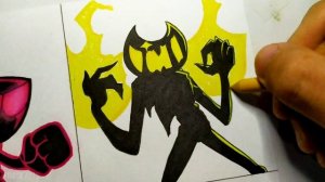 Drawing Nightmare INDIE CROSS V1 Sans, Cuphead, Bendy (FNF MOD) (Friday Night Funkin')