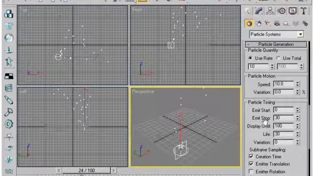 Видеокурс по 3d max. Генератор частиц Super Spray 1. Урок 52 смотреть онлайн