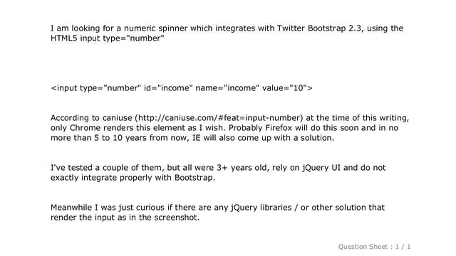 jQuery : Cross-browser Numeric Spinner / Stepper for Bootstrap смотреть онлайн