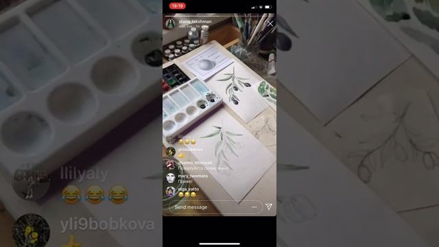 Рисуем веточку Оливы в прямом эфире) смотреть онлайн
