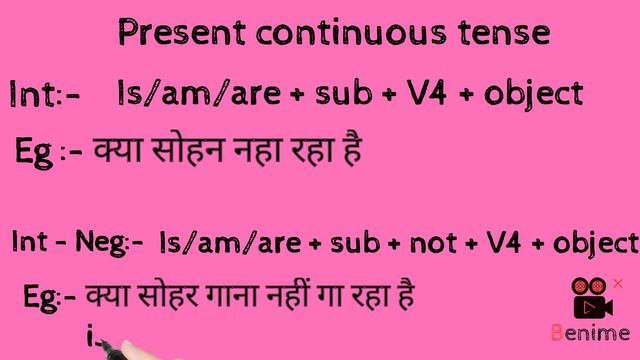 present continuous tense ( Int rule)(Int- Neg rule) смотреть онлайн