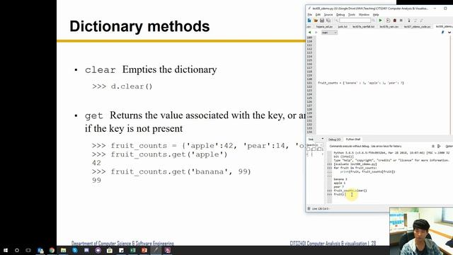 CITS2401 - 8.3. Dictionary basics смотреть онлайн