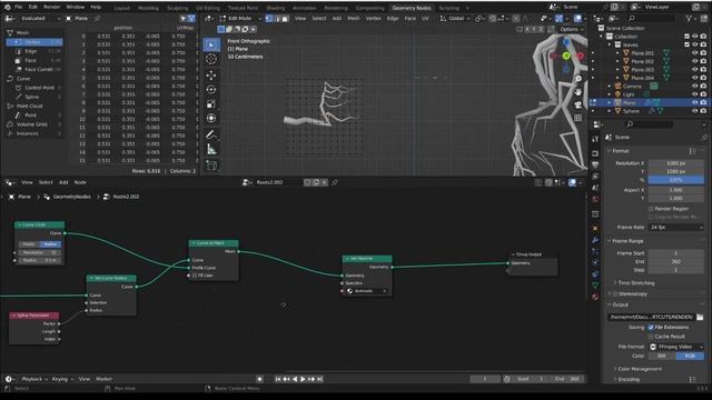 Wurzeln in Blender Geometry Nodes смотреть онлайн