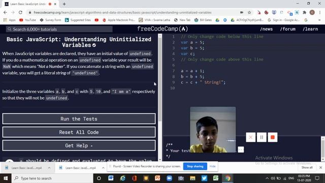 Learn Basic JavaScript Understanding Uninitialized Variables freeCodeCamp org смотреть онлайн