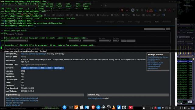 Binance desktop client for ArchLinux (deb to arch) using debtap смотреть онлайн