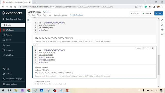 23- Set - Create || Access Items || Add Items || Remove || Loop Sets || Join Sets in Python in Hind смотреть онлайн