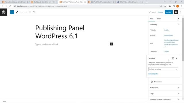 Publishing Panel in WordPress 6.1 | Document Settings in WordPress | URL Slug | Date and Time Picke смотреть онлайн