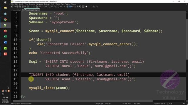 Multiple Data Insert in PHP - MySQL Database Tutorial - Insert Multiple Date in MySQL Database - 21 смотреть онлайн