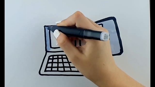 Drawing and Coloring a Computer | Рисуем компьютер и телефон | Bolalar uchun rasm chizish | draw смотреть онлайн