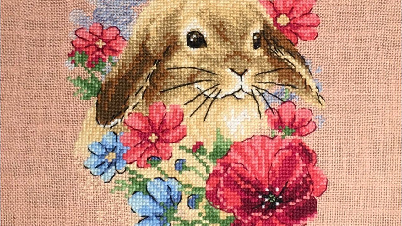 Вышивка крестом, встреча вышивальщиц в г. Пенза , Риолис кролик в цветах, очень много работ смотреть онлайн