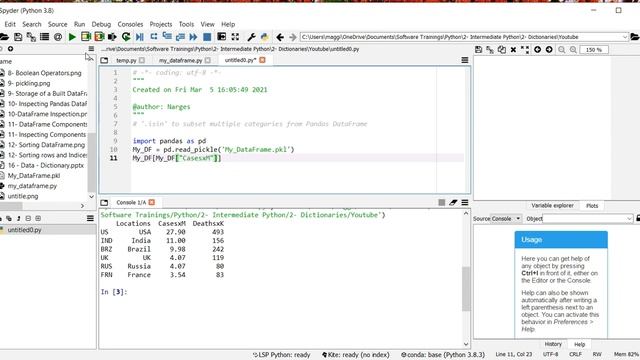 13 - Subsetting multiple categories from Pandas DataFrame in Python, Presented by Dr N. Miri смотреть онлайн
