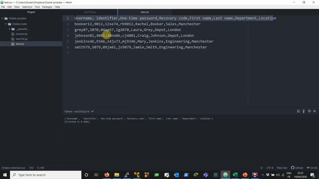 Exercice Python : Comment récupérer une ligne d'un fichier CSV смотреть онлайн