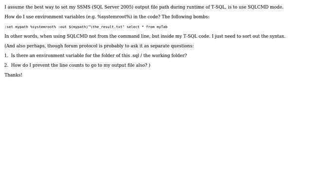 SQLCMD mode: environment variable syntax? смотреть онлайн
