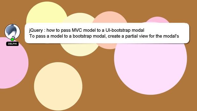 jQuery : how to pass MVC model to a UI-bootstrap modal смотреть онлайн