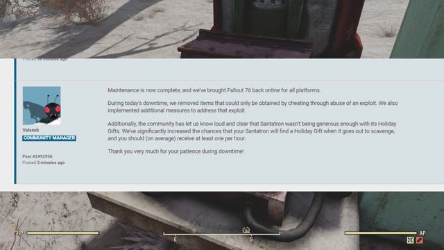 Fallout 76 Santatron has been fixed !!!! смотреть онлайн