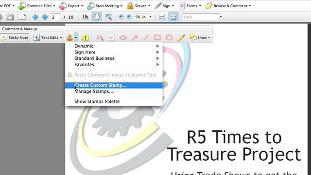Adobe Acrobat 8 Professional:  Collaborate: Commenting:  Using The Stamp Tool