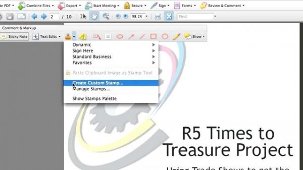 Adobe Acrobat 8 Professional:  Collaborate: Commenting:  Using the Stamp Tool