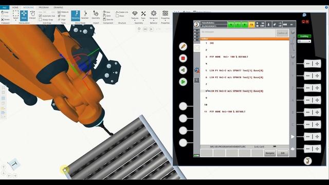PTP, LIN movements with KUKA robots / CONT termination types смотреть онлайн