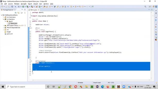 Soft Assertions in TestNG смотреть онлайн