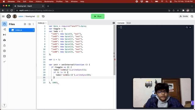 Flowing LEDs | Raspberry Pi Project-8 using onoff module in Nodejs смотреть онлайн