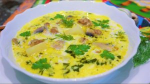 Сырный суп с фрикадельками и грибами. Очень сытный и вкусный! #4