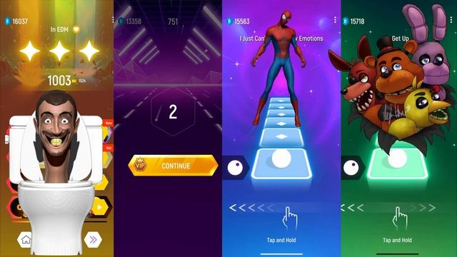 SKIBIDI TOILET ? BABY SHARK ? SPIDER-MAN ? FNAF | The Tiles Hop Dancing | Tiles Hop: EDM Rush! смотреть онлайн