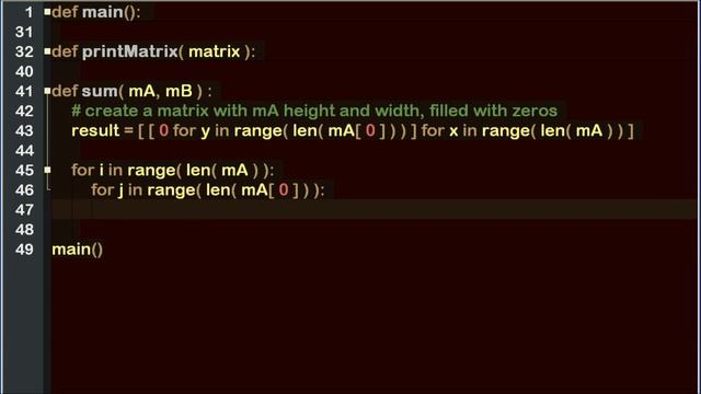 matrix addition in python ? смотреть онлайн