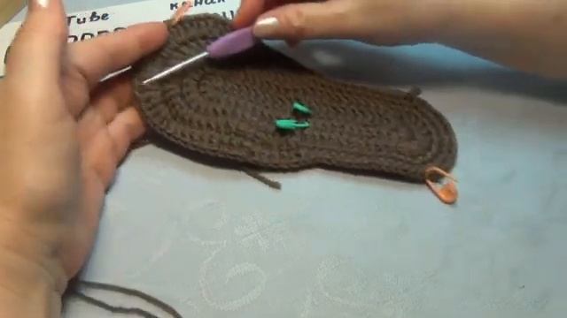 #563 ТАПОЧКИ КРЮЧКОМ НА КОЖАНОЙ ПОДОШВЕ. МАСТЕР КЛАСС. смотреть онлайн